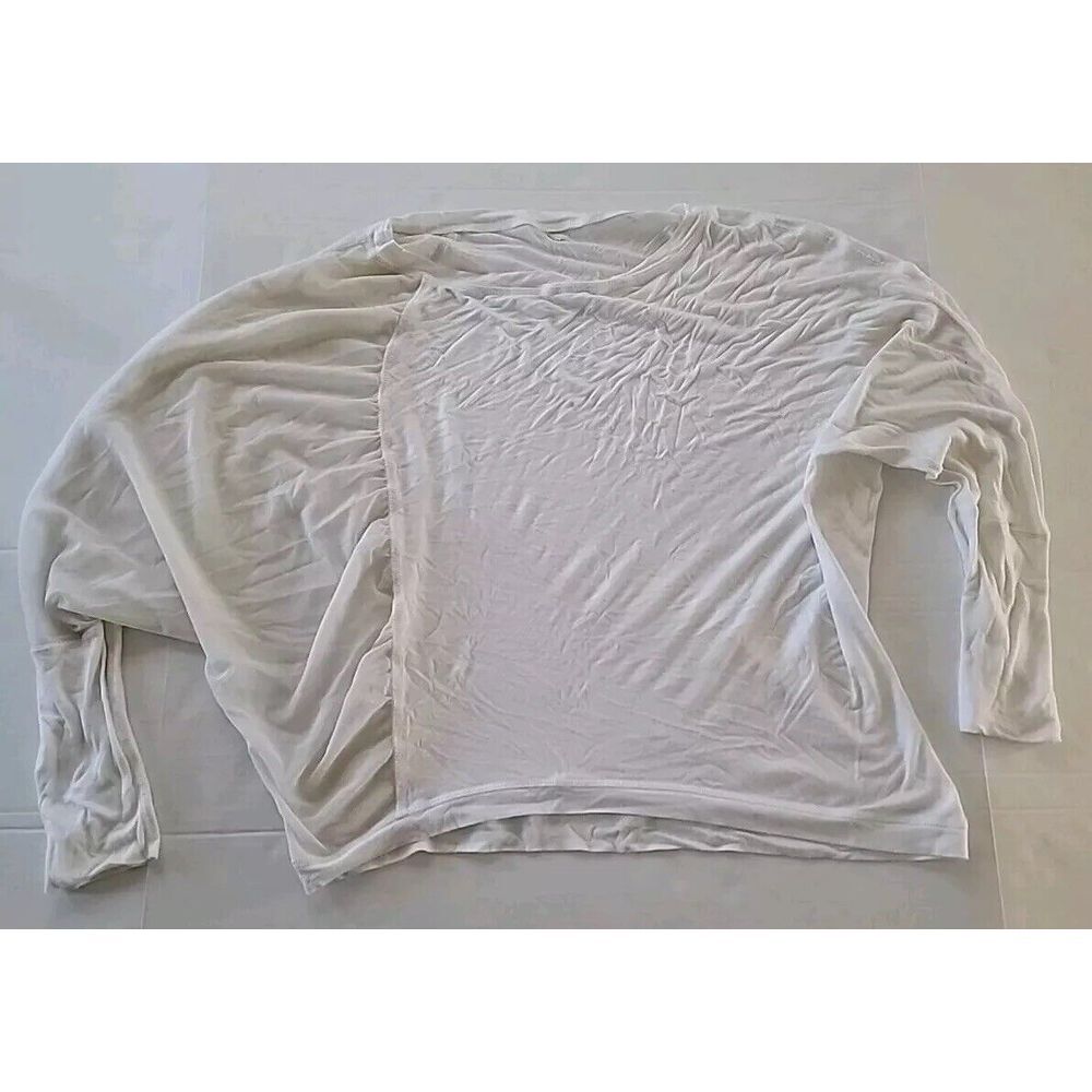 Karma Loose Fit Asymeteical Sheer White Shirt Size‎ Small
